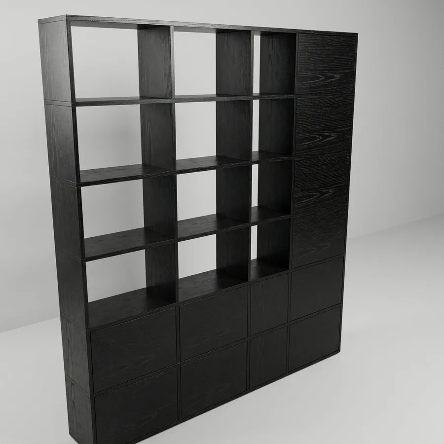 3 columnas · 3 con puerta · 160 cm · Roble Negro