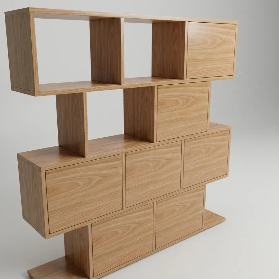 3 columnas escalonadas · 120 cm · Fresno
