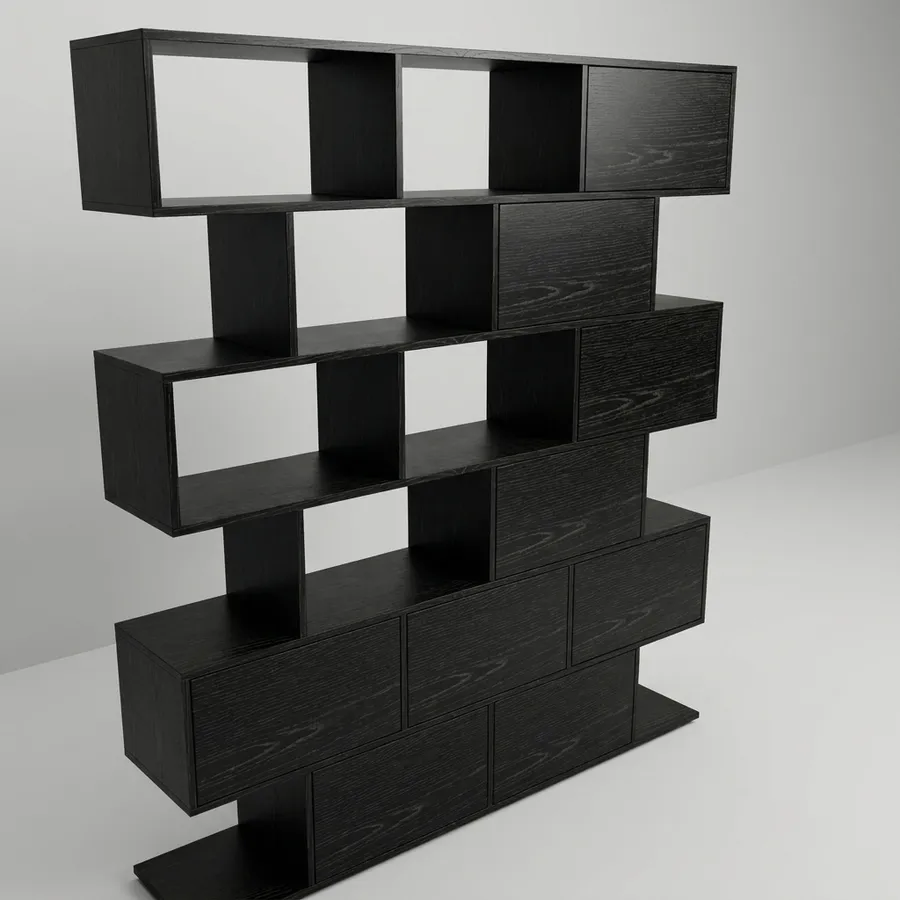 3 columnas escalonadas · 160 cm · Roble Negro
