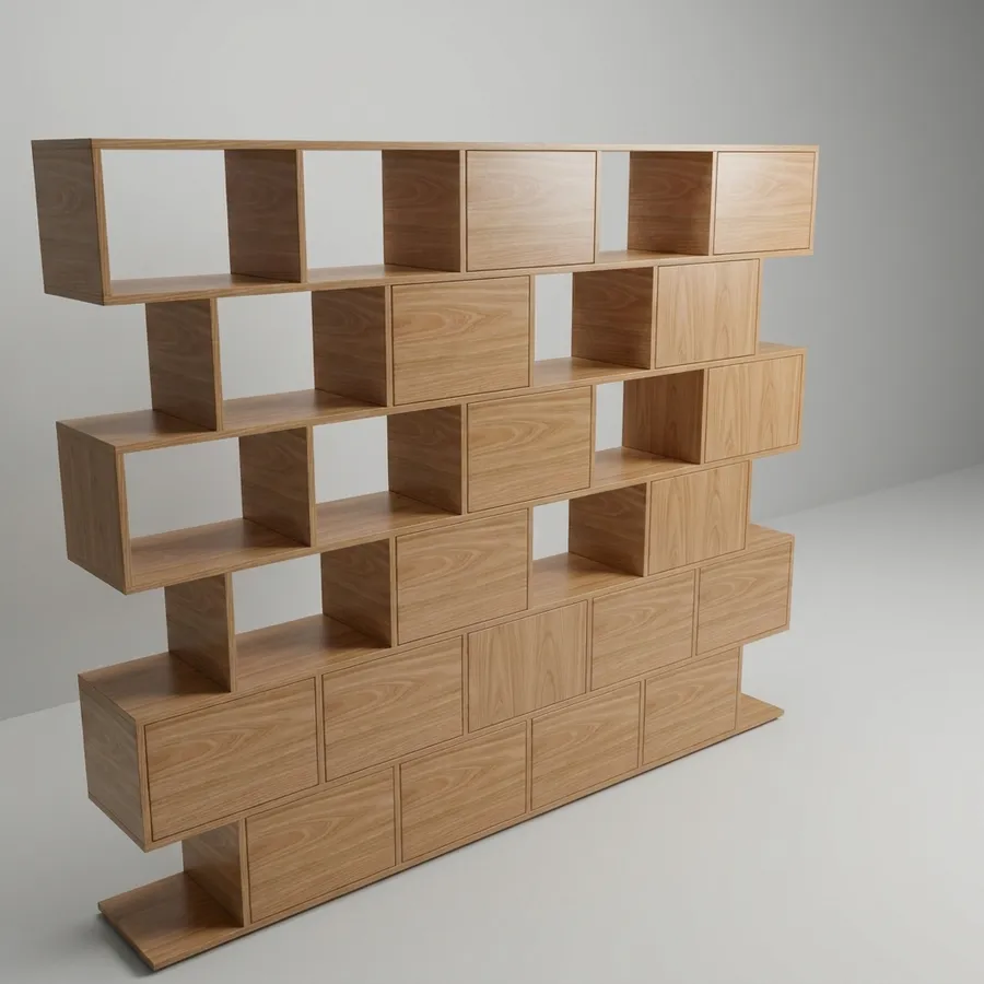 5 columnas escalonadas · 220 cm · Fresno