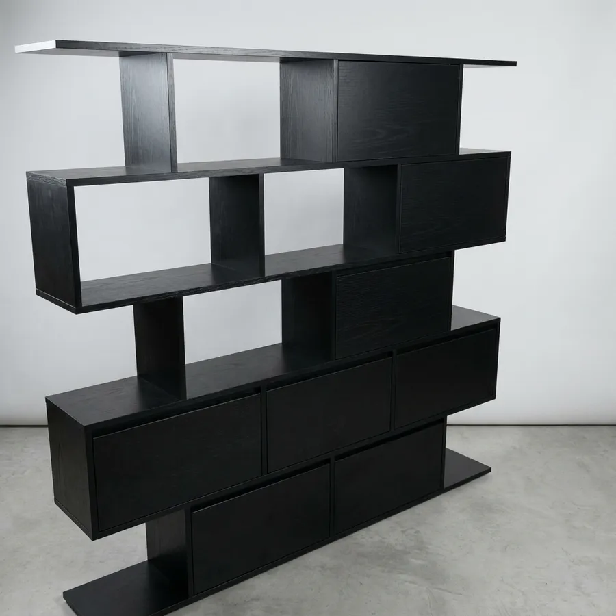 3 columnas escalonadas · 160 cm · Roble Negro