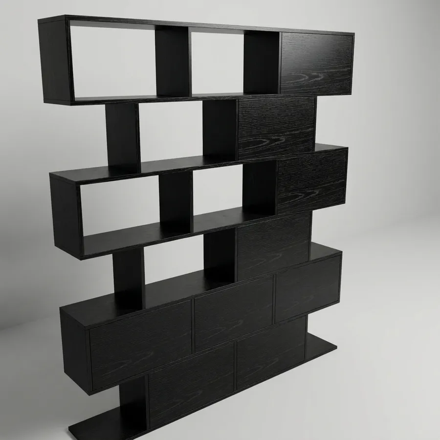 3 columnas escalonadas · 160 cm · Roble Negro