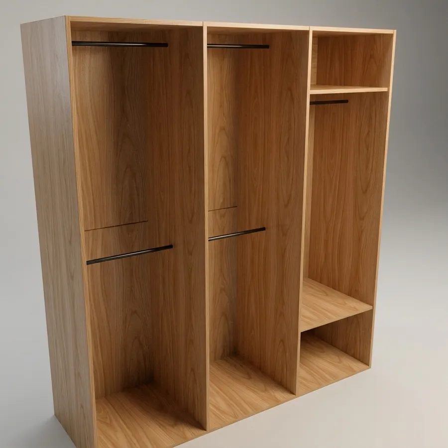 Clóset 3 columnas · 3 para colgar (2 doble) · 180 cm · Fresno